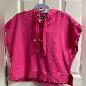 CK hooded short sleeves baggy top, S